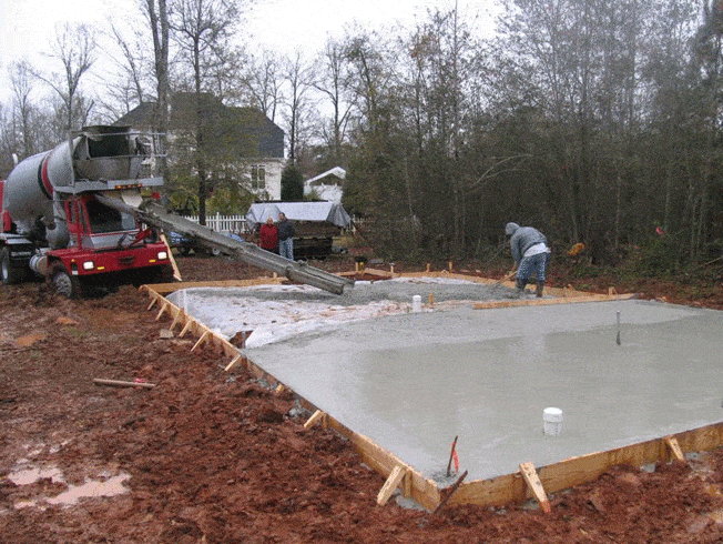 pouring concrete pouring concrete